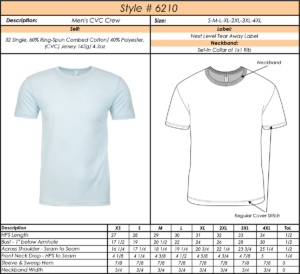 Men's T-shirt Size Chart